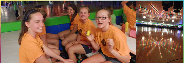 A group taking a break together at Skateville
